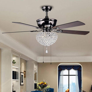 Crystal Chandelier Ceiling Fan LED Lighting 4/6 Light 5 Blade Decor, Warehouse of Tiffany Crystal Light Fixtures - Simply Light Fixtures