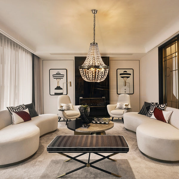 Modern Light Luxury Crystal Living Room LED Chandelier Light Fixtures