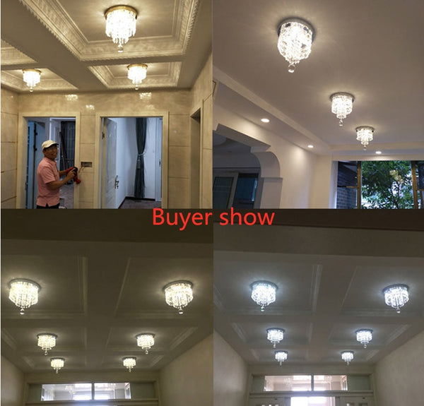 3-Layers Crystal Ceiling Light 20cm Modern Led Ceiling Lamp room lightings Stair Aisle plafon hallway luminair LED Lustre - Simply Light Fixtures