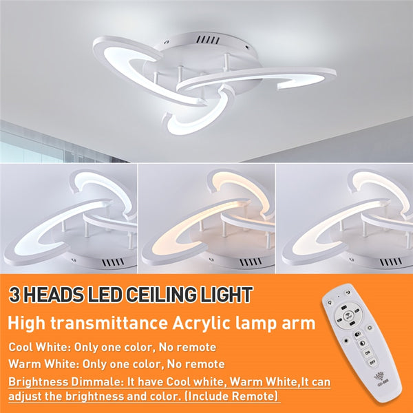 Modern Led Acrylic Ceiling Light Fixture Creative Design Led Chandelier Ceiling Lamp RC Dimming  Indoor Lighting - Simply Light Fixtures