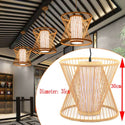 Bamboo Lamp Vintage Wicker Rattan Pendant Light Rustic Hanging Ceiling Fixture - Simply Light Fixtures