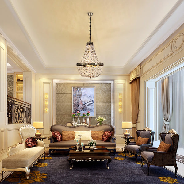 Modern Light Luxury Crystal Living Room LED Chandelier Light Fixtures