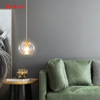 Crystal Ball Spiral LED Chandelier Copper Led Pendant Hanging Ceiling Lamp Lighting Fixture
