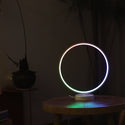 Circular LED Lamp, Minimalist RGB Desk Lamp Lighting Taupe Orpheus 