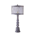 Distressed Dark Grey Traditional Table Lamp with Mesh Metal Shade Furniture Jade 