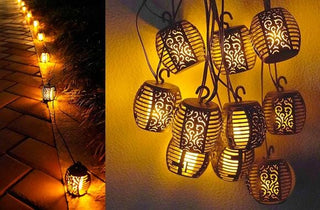 Flame Lantern String Lights (Solar/LED) Home Decor Amethyst Hermes 