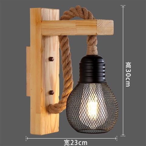 Industrial Retro Wall Lamp E27 American LOFT wood LED Corridor Balcony Light for Indoor Fixtures wooden base Simply Light Fixtures B design United States Warm White (2700-3500K)