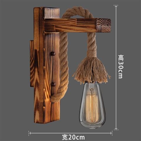 Industrial Retro Wall Lamp E27 American LOFT wood LED Corridor Balcony Light for Indoor Fixtures wooden base Simply Light Fixtures C design United States Warm White (2700-3500K)