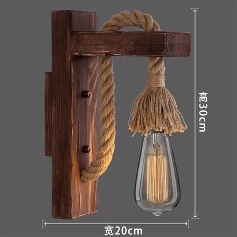 Industrial Retro Wall Lamp E27 American LOFT wood LED Corridor Balcony Light for Indoor Fixtures wooden base Simply Light Fixtures E design United States Warm White (2700-3500K)