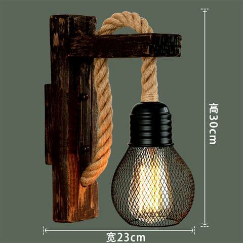 Industrial Retro Wall Lamp E27 American LOFT wood LED Corridor Balcony Light for Indoor Fixtures wooden base Simply Light Fixtures H design United States Warm White (2700-3500K)