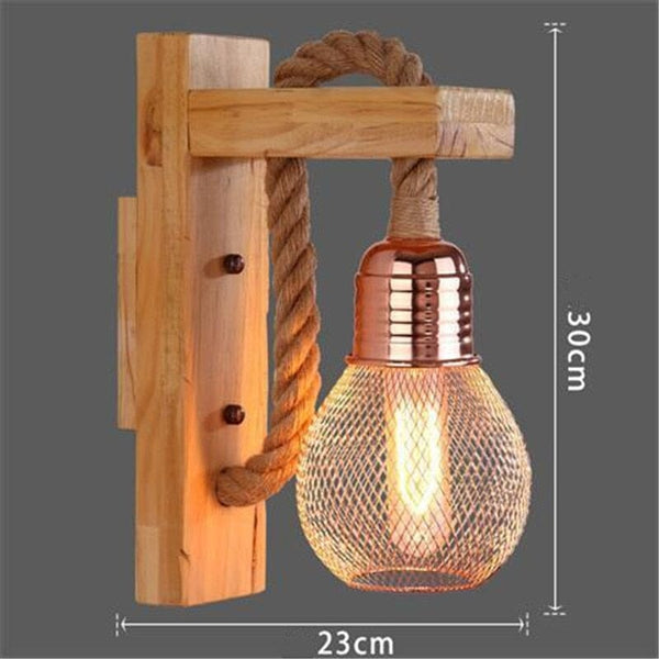 Industrial Retro Wall Lamp E27 American LOFT wood LED Corridor Balcony Light for Indoor Fixtures wooden base Simply Light Fixtures K design United States Warm White (2700-3500K)