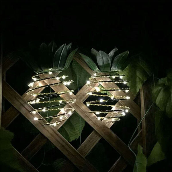 LED Light Night Pineapple Shape Solar Lights Garden Lights Hanging Waterproof Wall Lamp Fairy Night Lights Art Home Decoration Simply Light Fixtures 