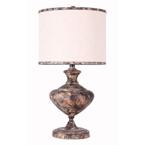 Metal Finish Traditional Table Lamp with Ivory Fabric Shade Furniture Jade 