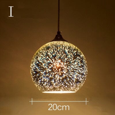 Modern 3D Glass Shade Pendant Lamp Colorful Romantic Starry Sky Hanging Lights Fixture E27 for Bedroom Restaurant Living Room Simply Light Fixtures 