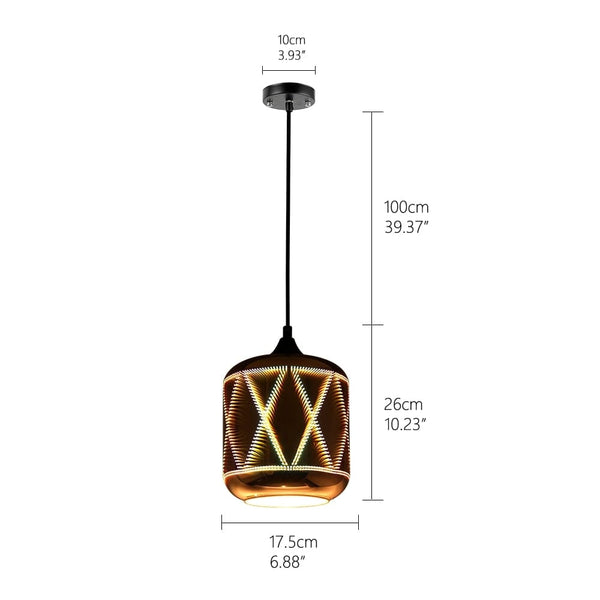 Modern 3D Glass Shade Pendant Lamp Colorful Romantic Starry Sky Hanging Lights Fixture E27 for Bedroom Restaurant Living Room Simply Light Fixtures 