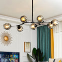 Nordic Glass LED Chandeliers Modern Indoor Ceiling Chandeliers Living Room Deco Lighting Lustre Home Fixtures Loft Hanging Lamps Simply Light Fixtures 