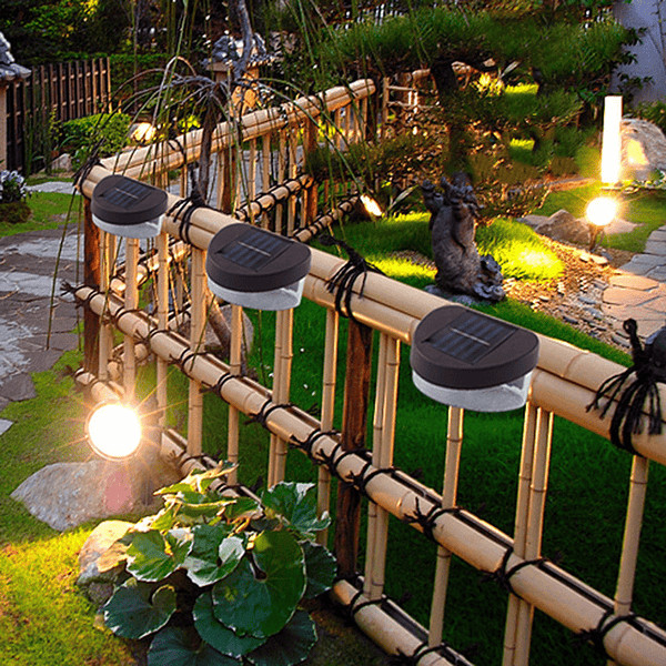 Outdoor Garden 2PCS LED Solar Fence Lights Lighting Lilac Milo 
